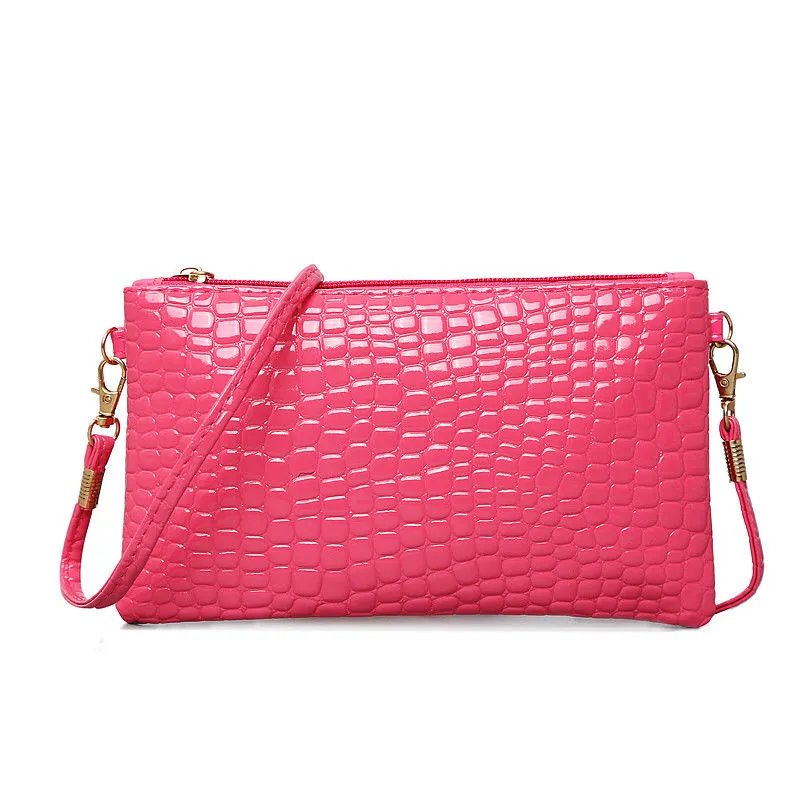 Ladies Crossbody Bag Detachable Strap Zipper Pattern Messenger Bag