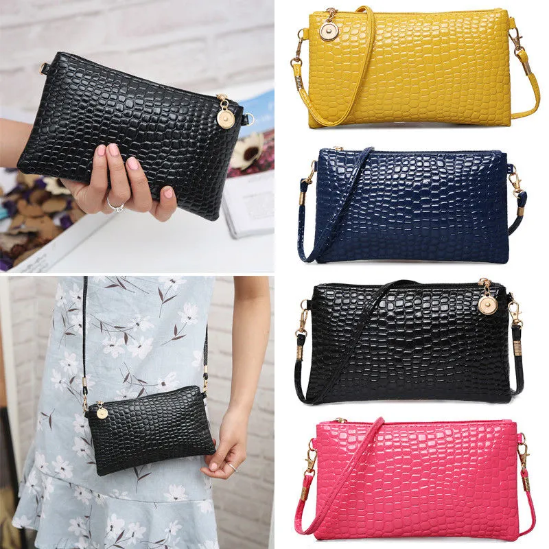 Ladies Crossbody Bag Detachable Strap Zipper Pattern Messenger Bag