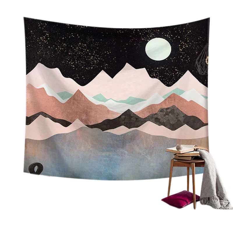 Hanging Wall Tapestry, Multicolor Scenery Decorative Blanket Carpet