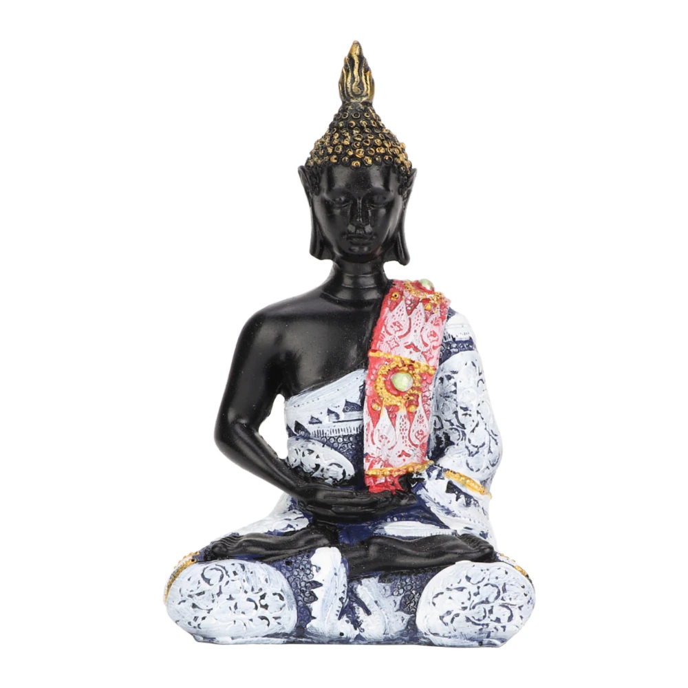 Southeast Asian Zen Buddha Statue Decoration Festival Celebration Home Resin Crafts(Blue)