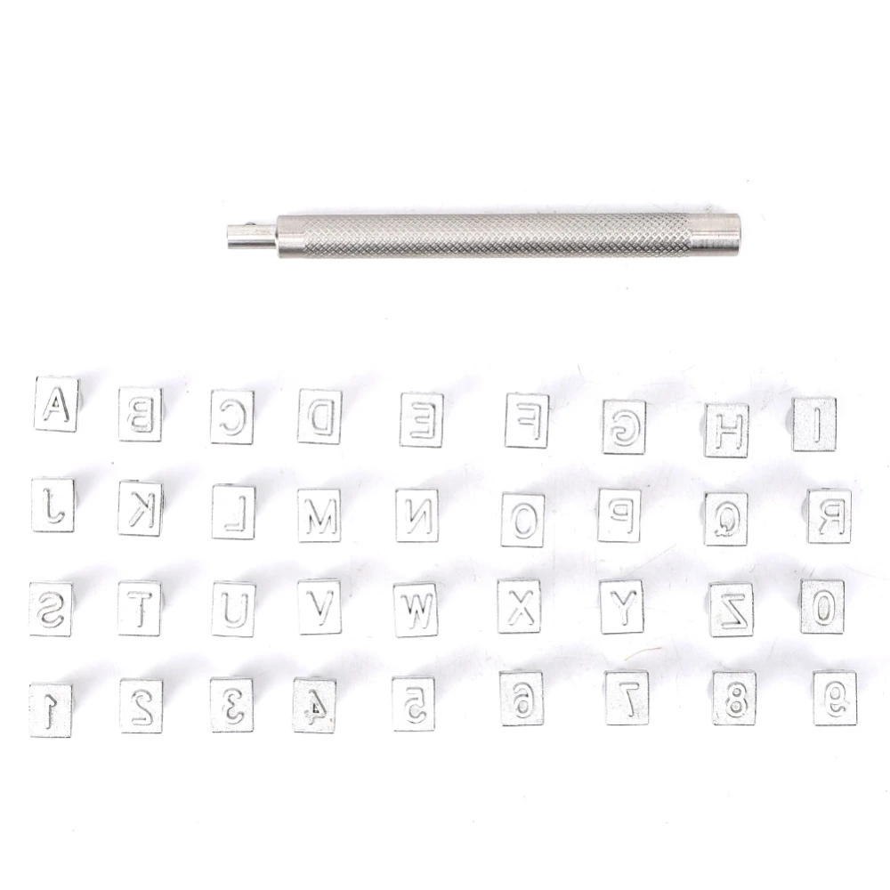 36PCS Alphabet &amp; Number Stamp Punch Set DIY Leather Craft Stamping Tool Kit(6mm )