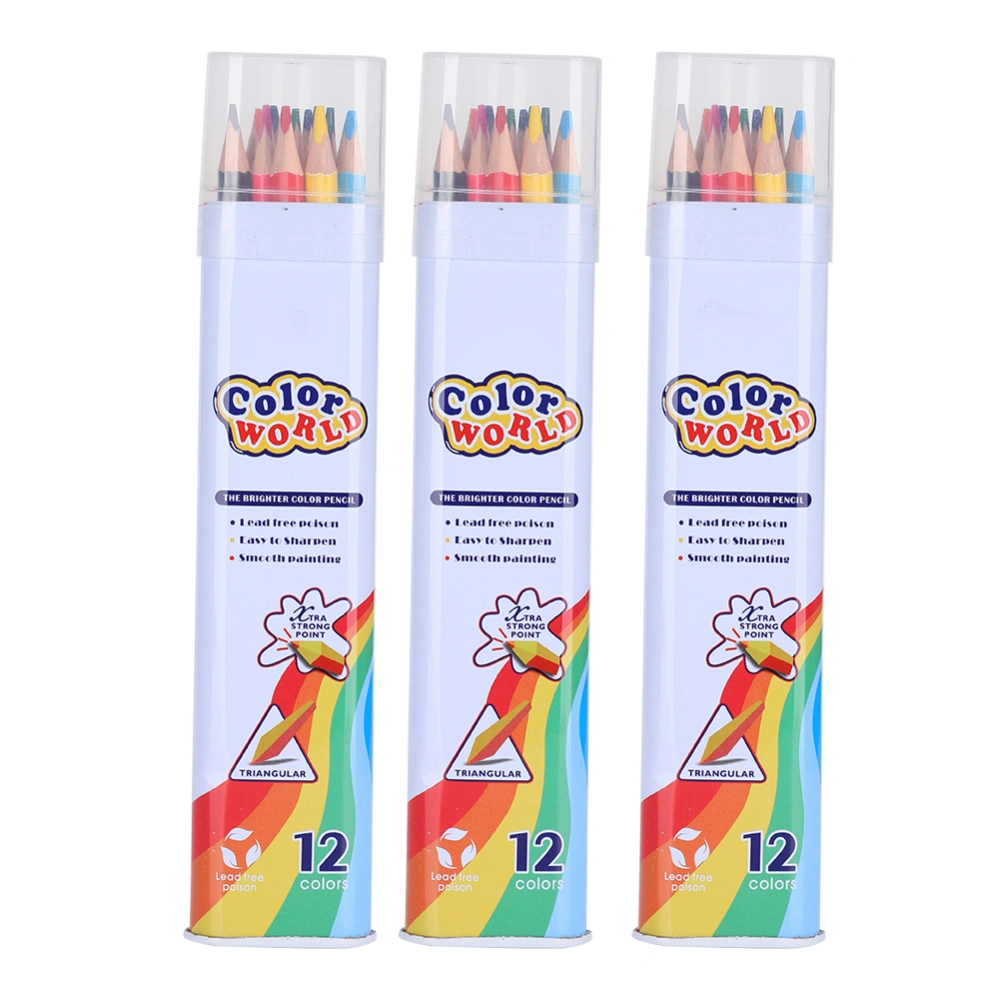 3 Set Colored Pencils 12 Colors Children Drawing Graffiti Art Supplies for Secret Garden