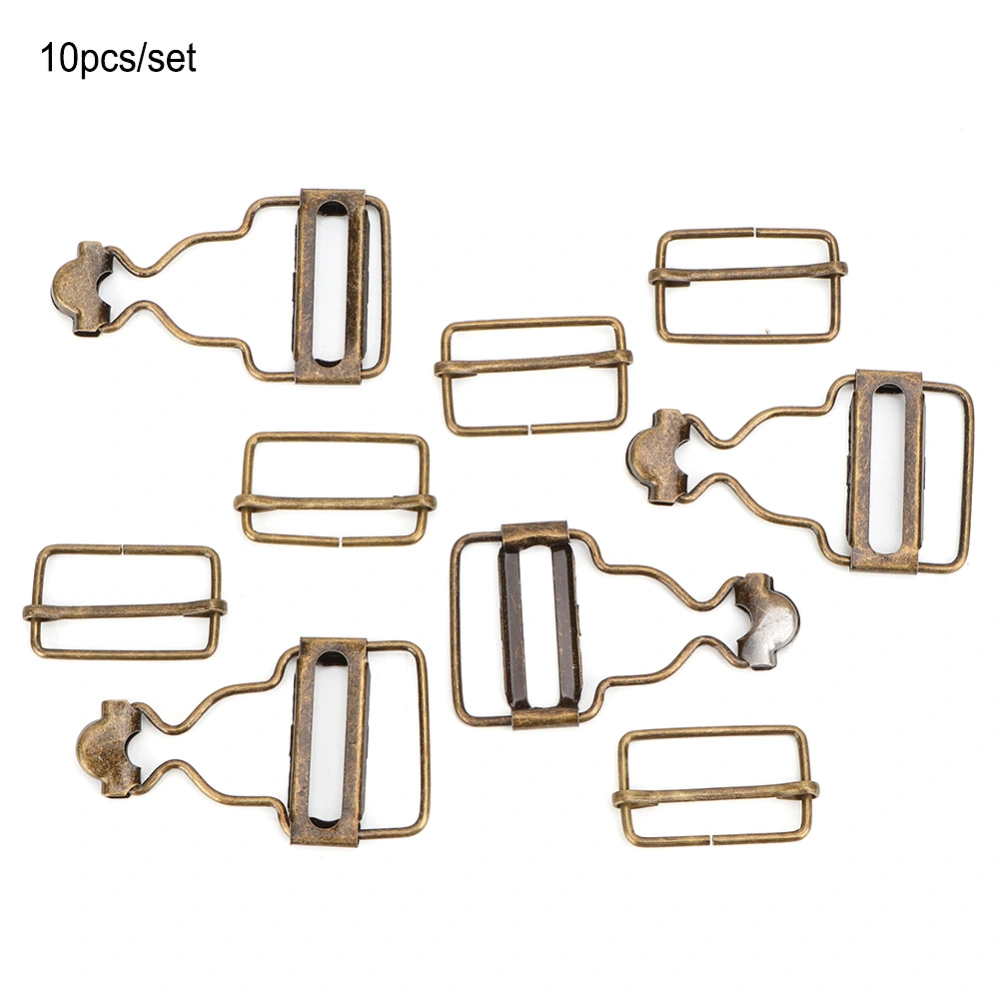 10pcs/set Metal Adjustable Strap Buckles Button for Bib Pants Jeans Child Clothes 2.7cm(Bronze)