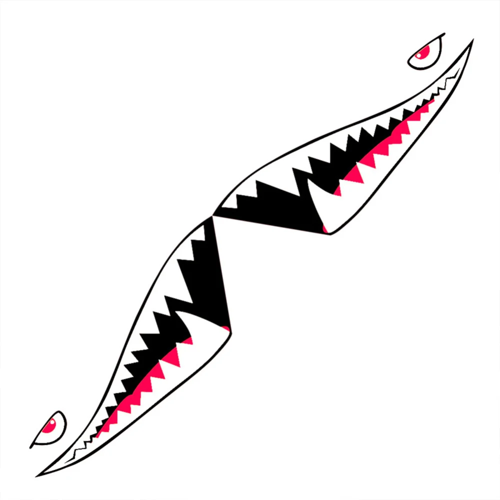 Shark Mouth Tooth Car Sticker, Waterproof Self-Adhesive Decal