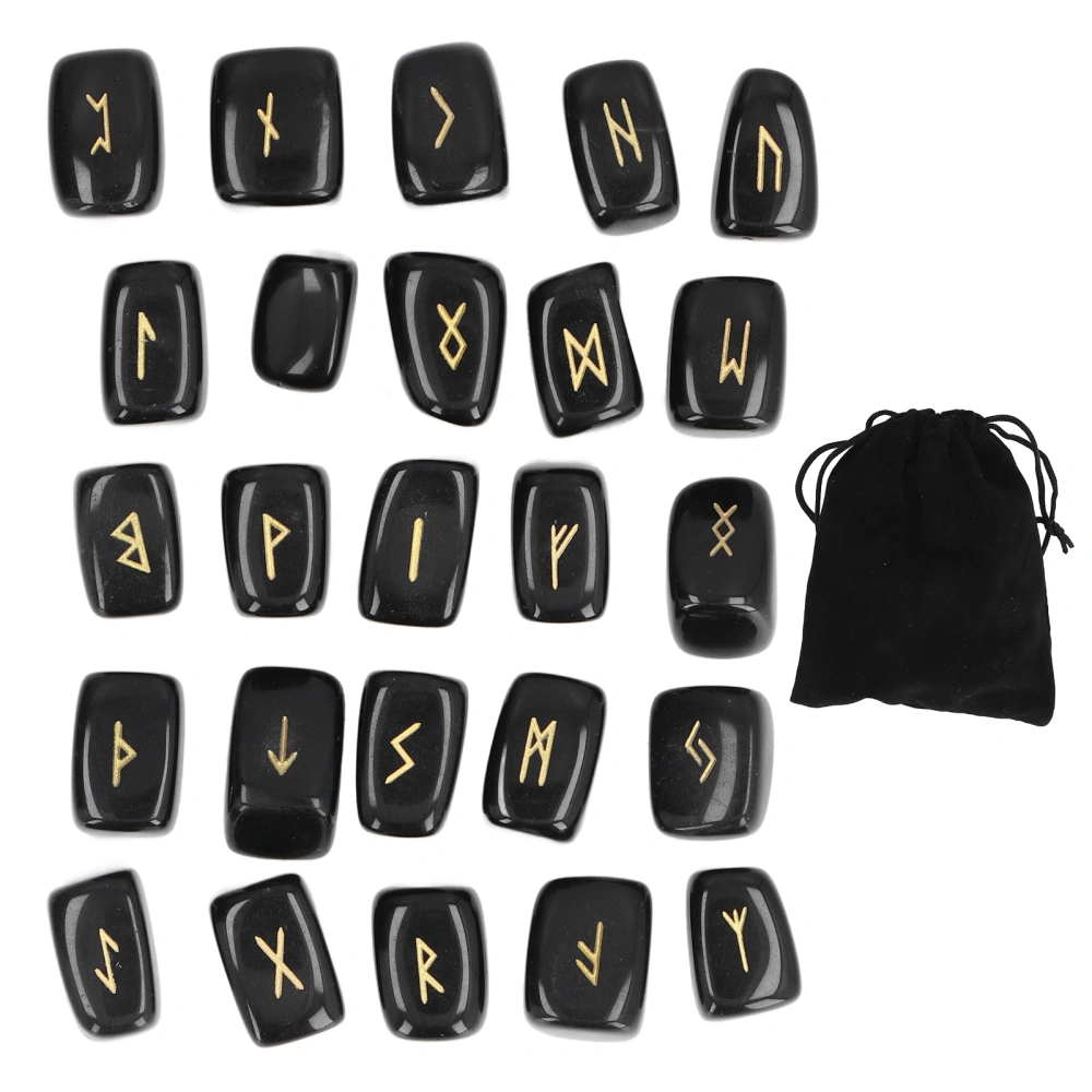 Rune Stones Ancient Rune Fine Workmanship Stylish Appearance Obsidian Material Runes Set