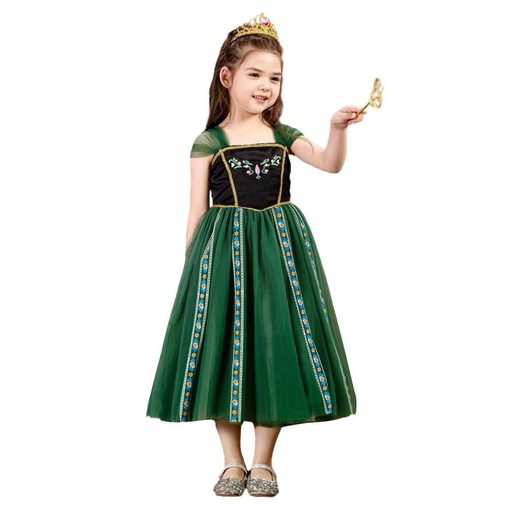 Little Girls Princess Costume, Sleeveless Embroidery Tulle Dress