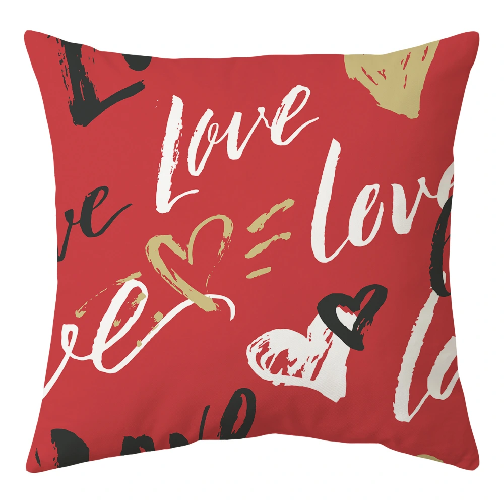 Valentine's Day Theme Pillow Case, Funny Pattern Printed Colorful Cushion Cover