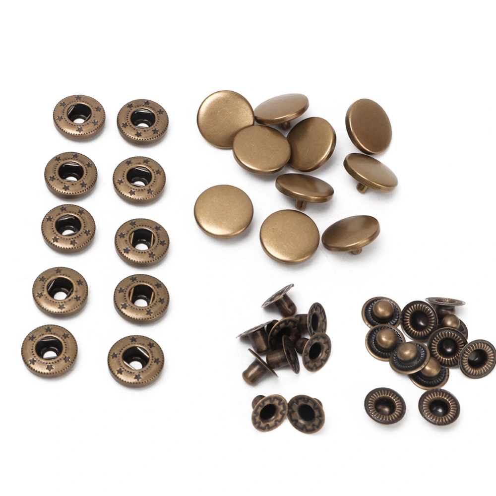 10Pcs 15mm Metal Press Stud Snap Button Fastener Clothes Accessories #1