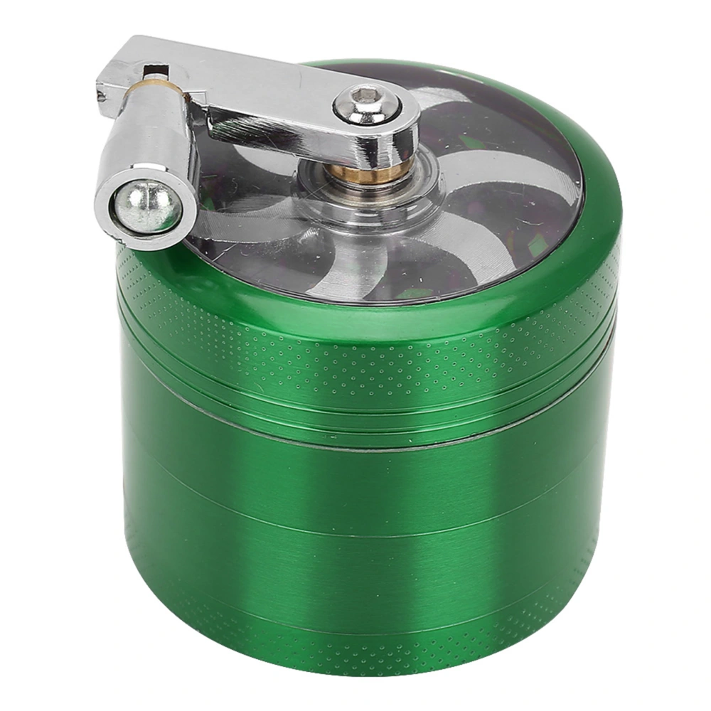 4 Layer Smoking Grinder Hand-Shaked Zinc Alloy Grinding Tool 55mm with Magnetic Cover(Green )