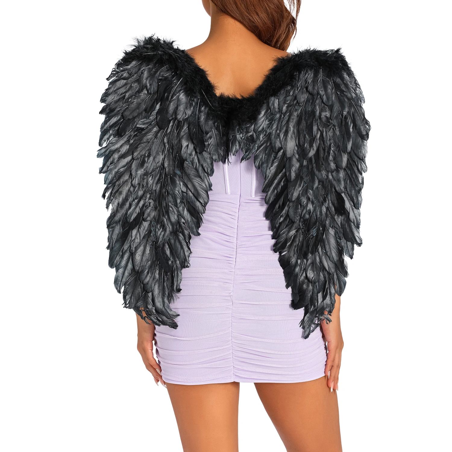 Halloween Angel Feather Wings Solid Color Simulate Women Wear 