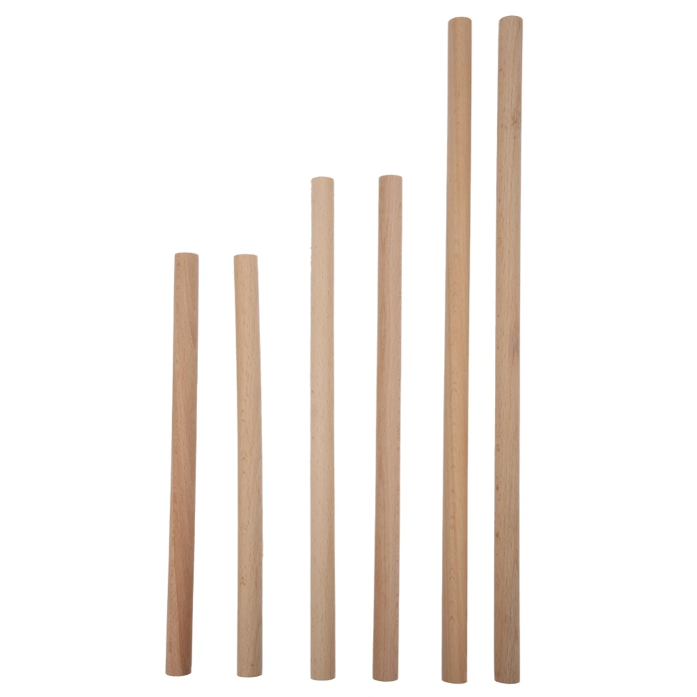 6 Pcs Woven Stick Round Beech Wooden Knitting Tool Manual DIY Tapestry Making Tool