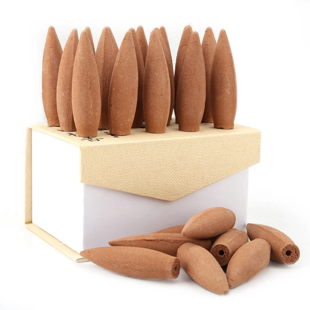 22pcs 30 Minutes Smoke Backflow Censer Incense Cones Gift Box Hardcover Sandalwood Incense