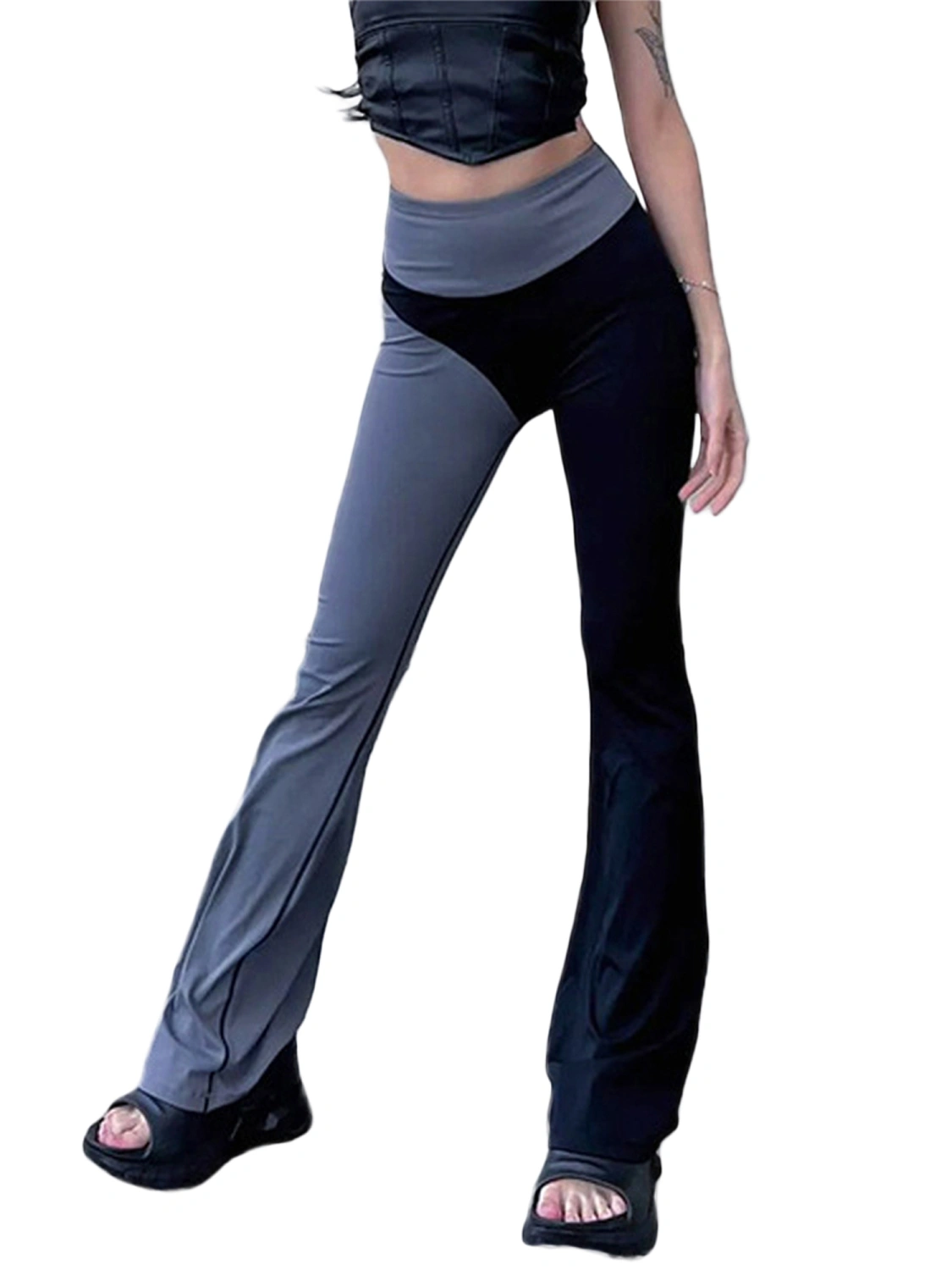 Women Pants, Solid Color Long Street Casual Bell-Bottoms Trousers 