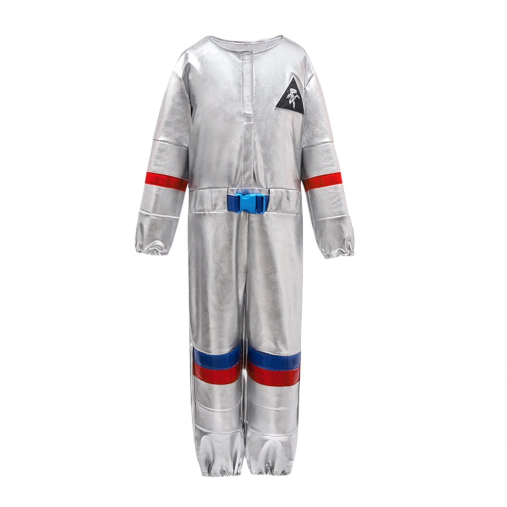 Kids Baby Pilot Space Costume Silver Long Sleeve Jumpsuit for Toddler