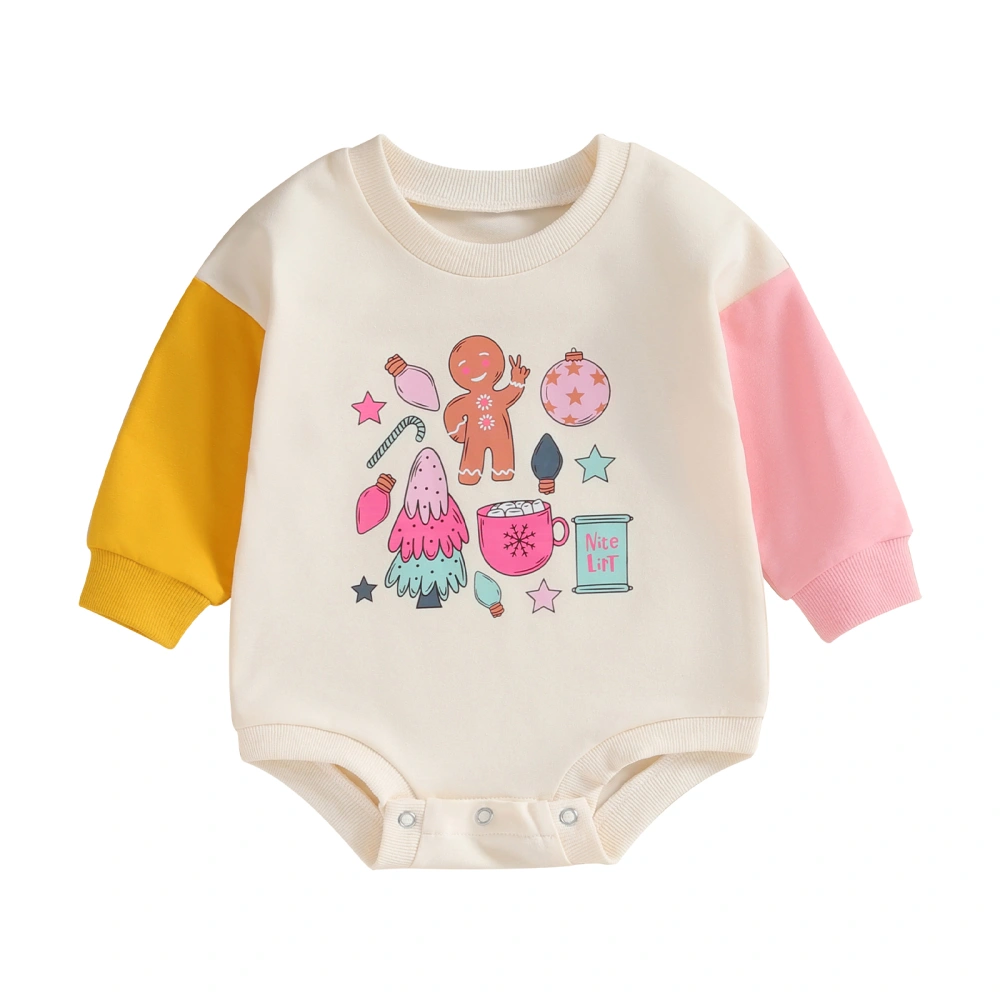 Toddler Baby Sweatshirt Rompers Christmas Letter Print Jumpsuit 