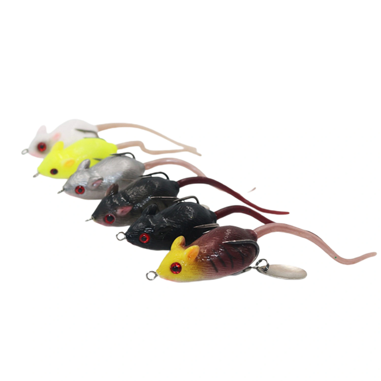 Artificial Fishing Lure, 3D Eyes Double Barb Hooks Spinner Sequin Mouse Bait
