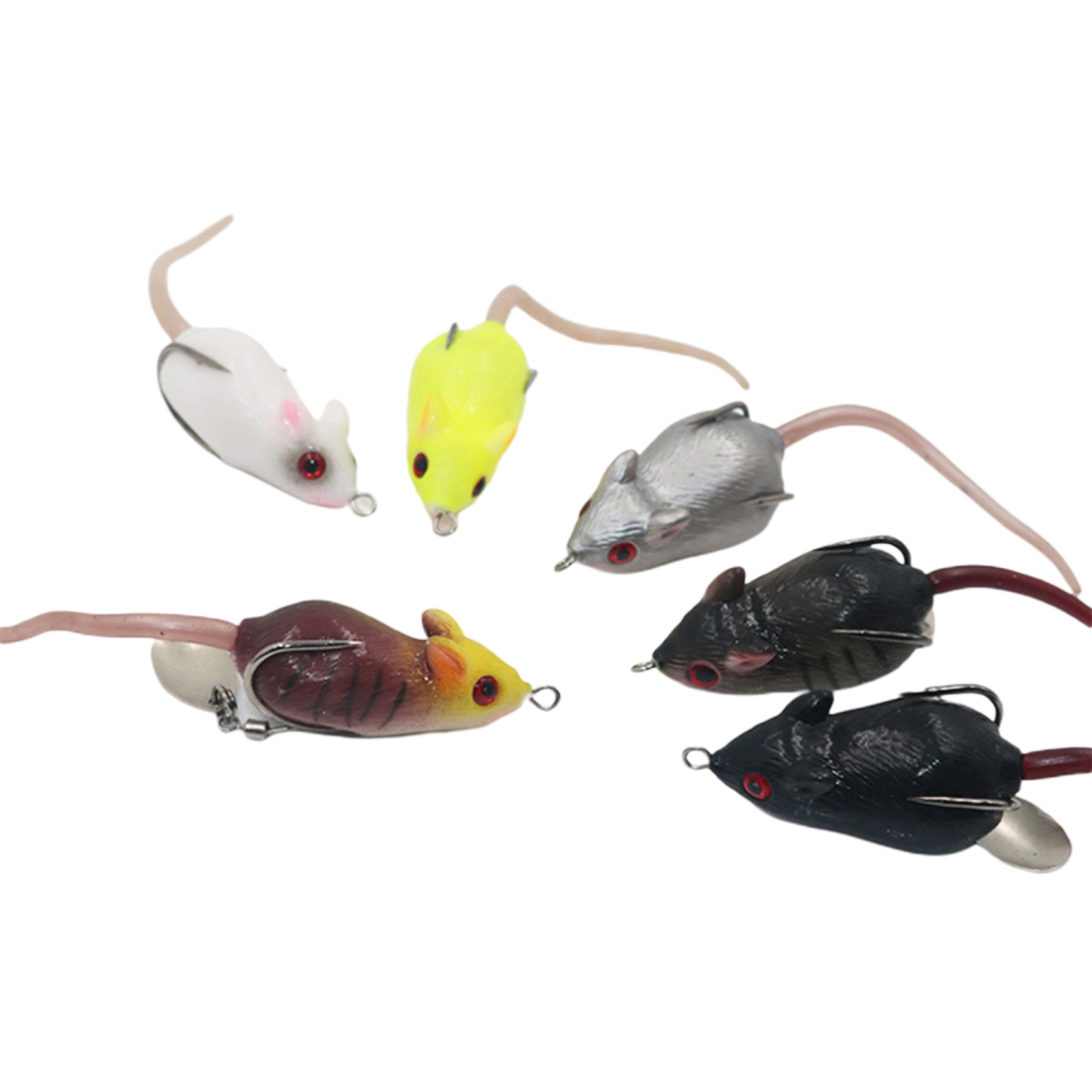 Artificial Fishing Lure, 3D Eyes Double Barb Hooks Spinner Sequin Mouse Bait