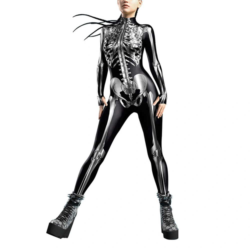 Women’s Skeleton Bodysuits Halloween Costumes Long Sleeve Jumpsuits