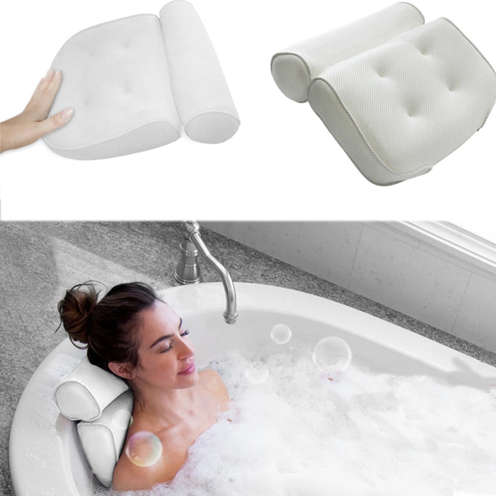 Ergonomic Spa Bath Pillow Foam Soft Waterproof Neck Back Support Cushion