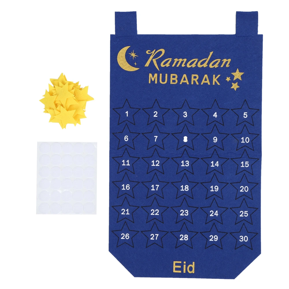 Eid Mubarak Advent Calendar Hanging Fabric Countdown Date Display Ramadan DecorationBlue