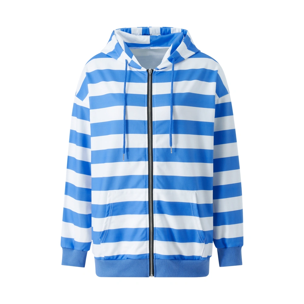 Women Hoodie, Long Sleeve Hooded Striped Loose Sweatshirt Outwear