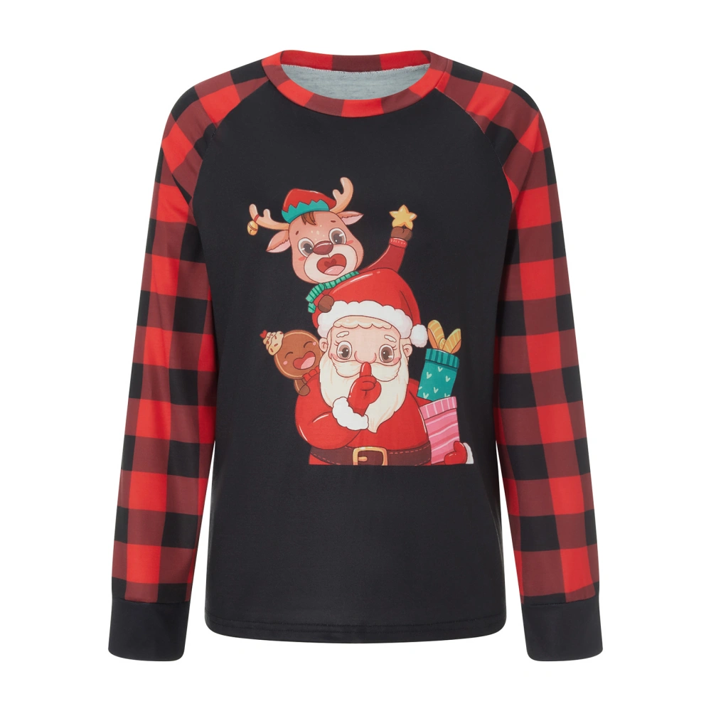 Women Christmas Pullover Sweatshirts Santa Elk Print Long Sleeve Tops