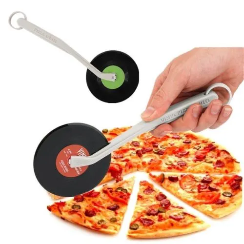 Pizza Cutter Wheel, Record Player Pizza Slicer with Non-Slip Handle