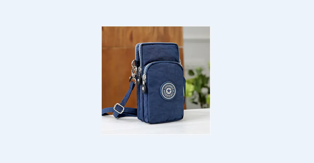 Ladies Messenger Bag Rectangular Zipper Closure Mini Fashionable Smartphone Bag