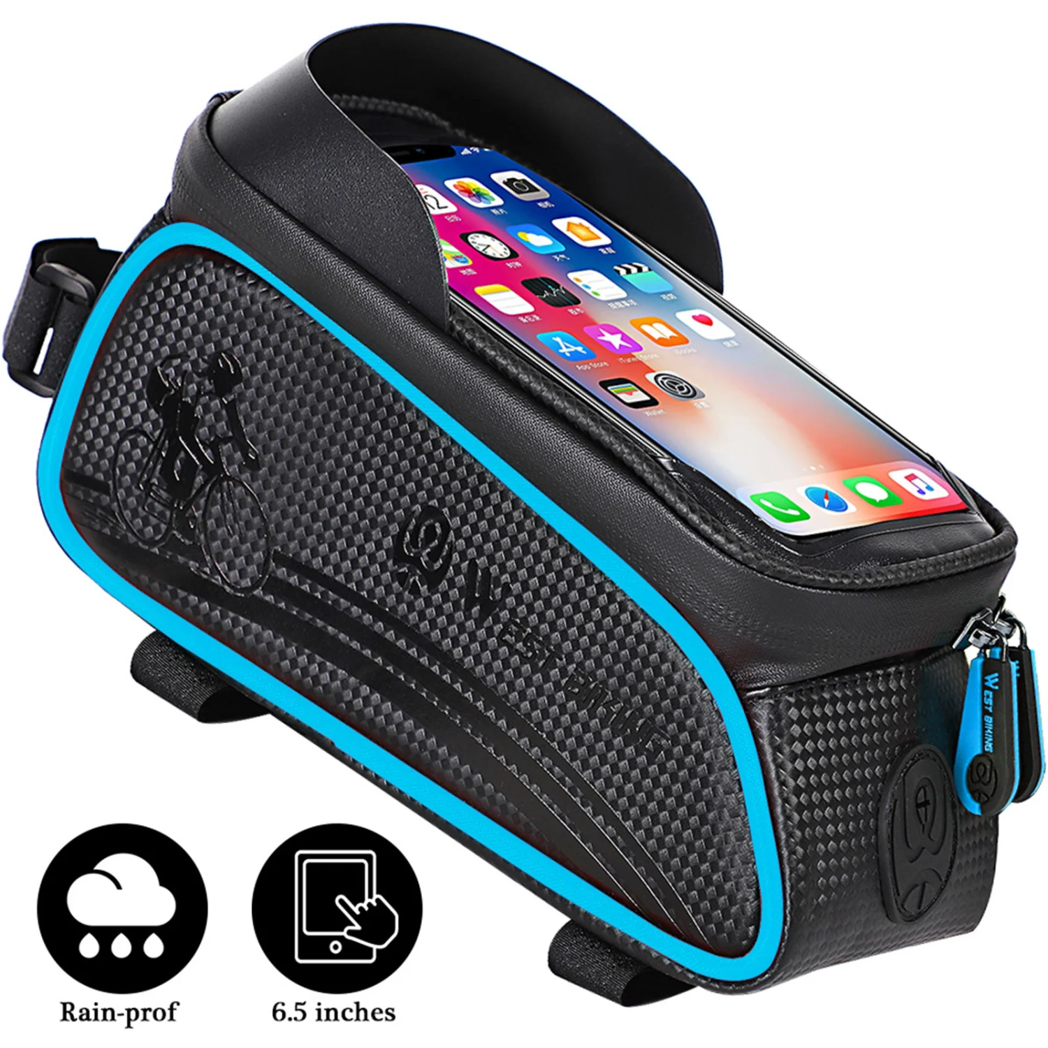 Bicycle Bag, Waterproof Letter Print Storage Bag Storage Rack