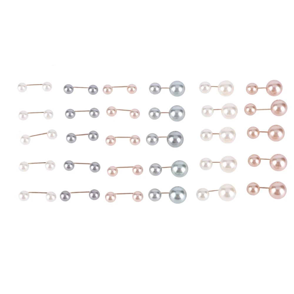 30 Pcs Brooch Pins Fashionable Durable Not Easily Fade Good Gloss Simple Classic Faux Pearl Brooches for Neckline Fixed