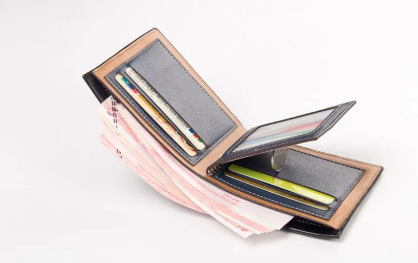 Men's Bifold Purse Waterproof Wooden Smooth Diamond/Stripe Embossed Wallet