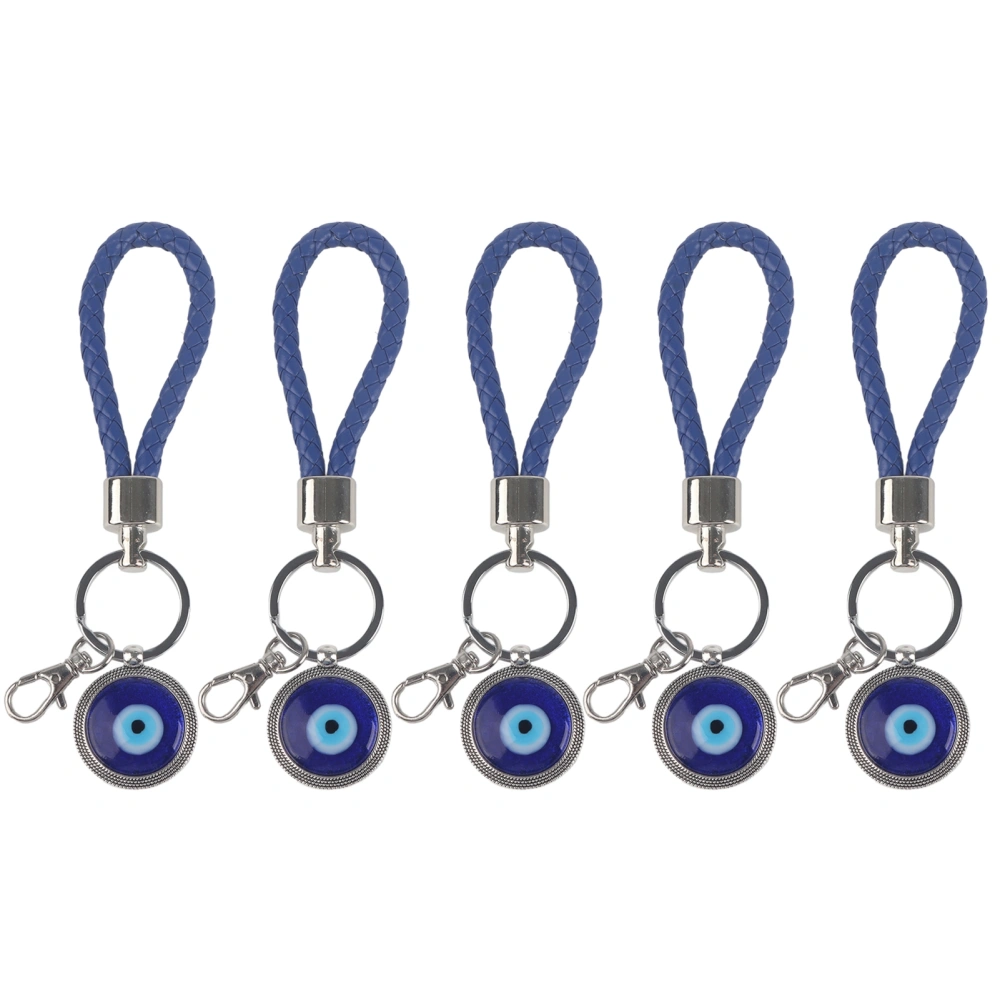 5Pcs Lucky Eye Keychain Blue Turkish Amulet Pendant Keyring Jewelry Holiday Gift Craft