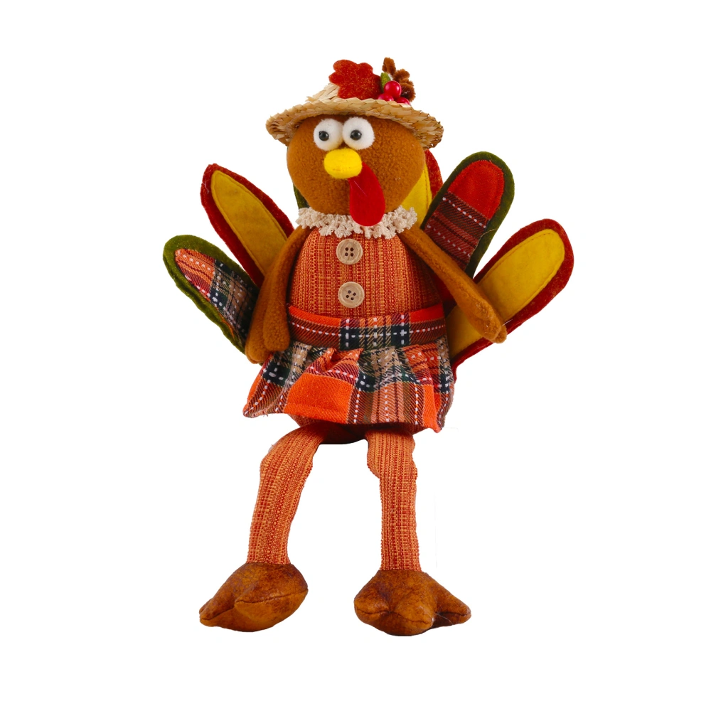 Home Ornament, Leggy Turkey Shaped Doll Artware Desktop Decor