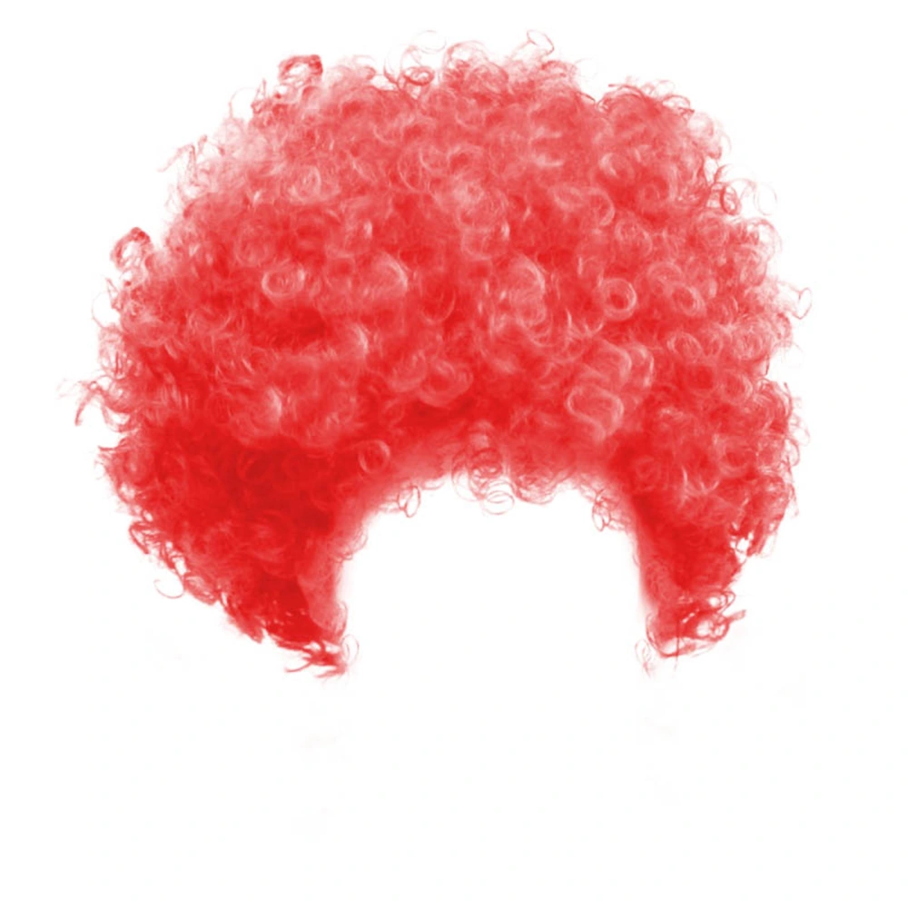 Short Clown Wigs Colorful Afro Wig Hippy Football Fans Cosplay Wig