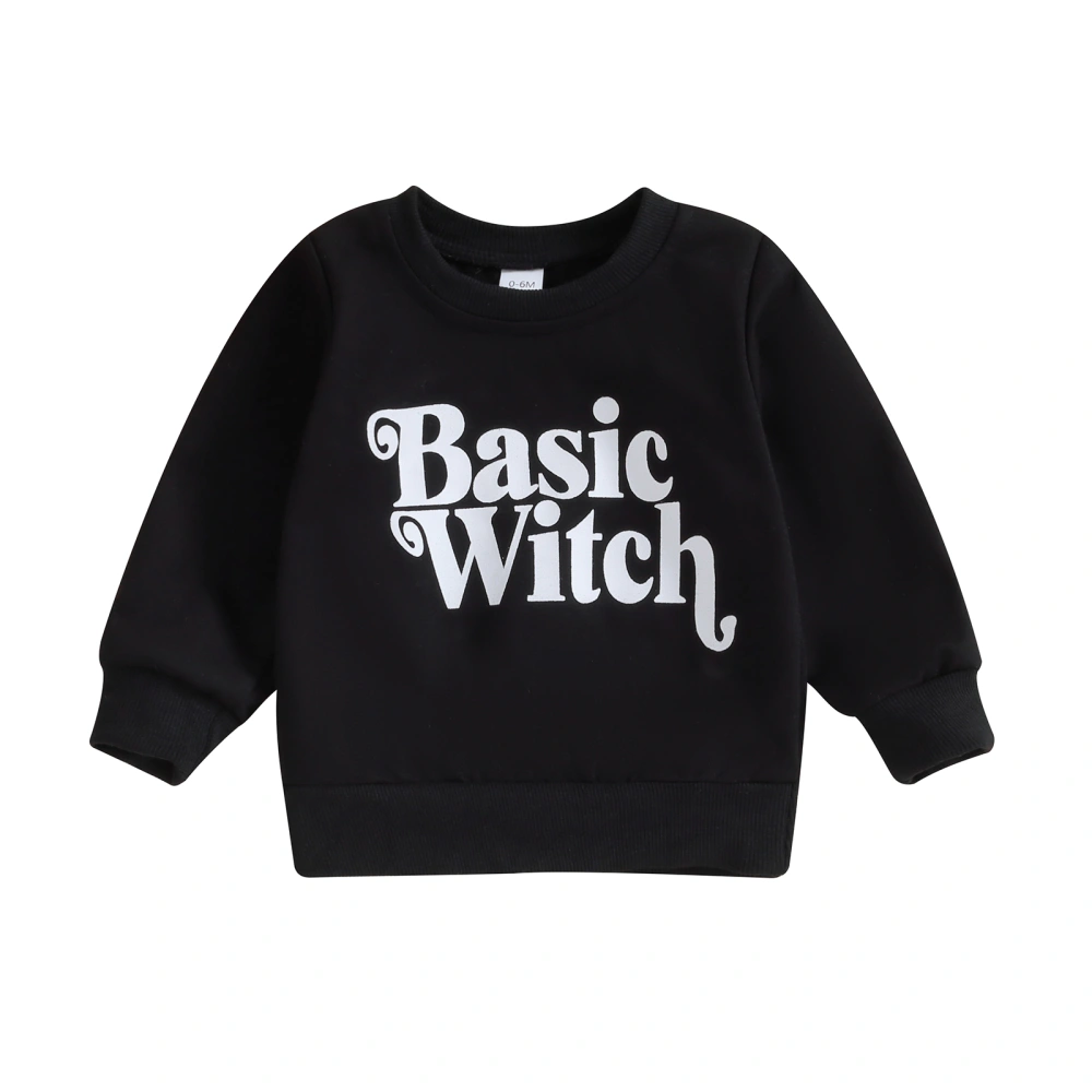 Kids Baby Girl Sweatshirt Halloween Letter Print Long Sleeve Pullovers