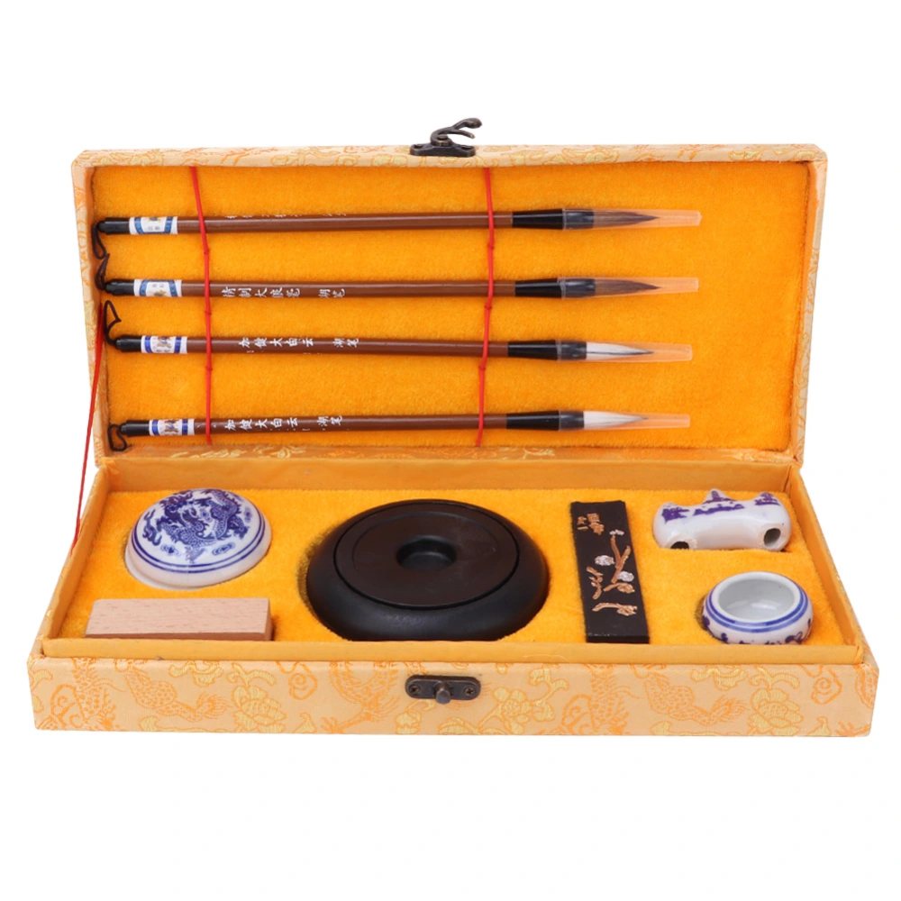 Chinese Traditional Calligraphy Set Four Treasures of the Study Brush Pen/Ink/Paper/Inkstone