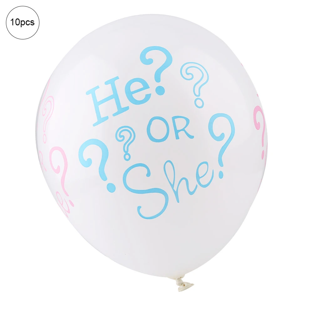 He or She Helium or Air Fill Balloons Baby Shower Birthday Party Decoration Latex Balloons