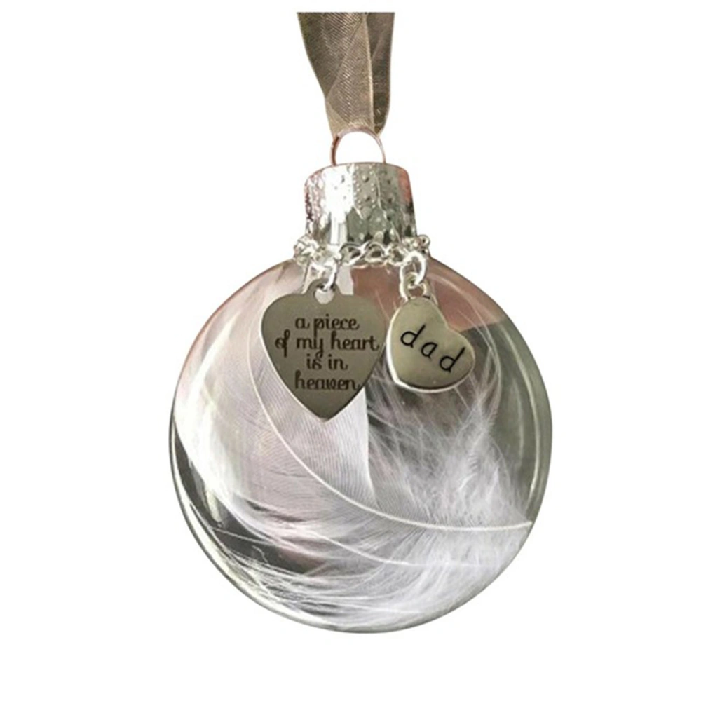 Christmas Letter Patterns Feather Souvenir Ball Decorative Pendant