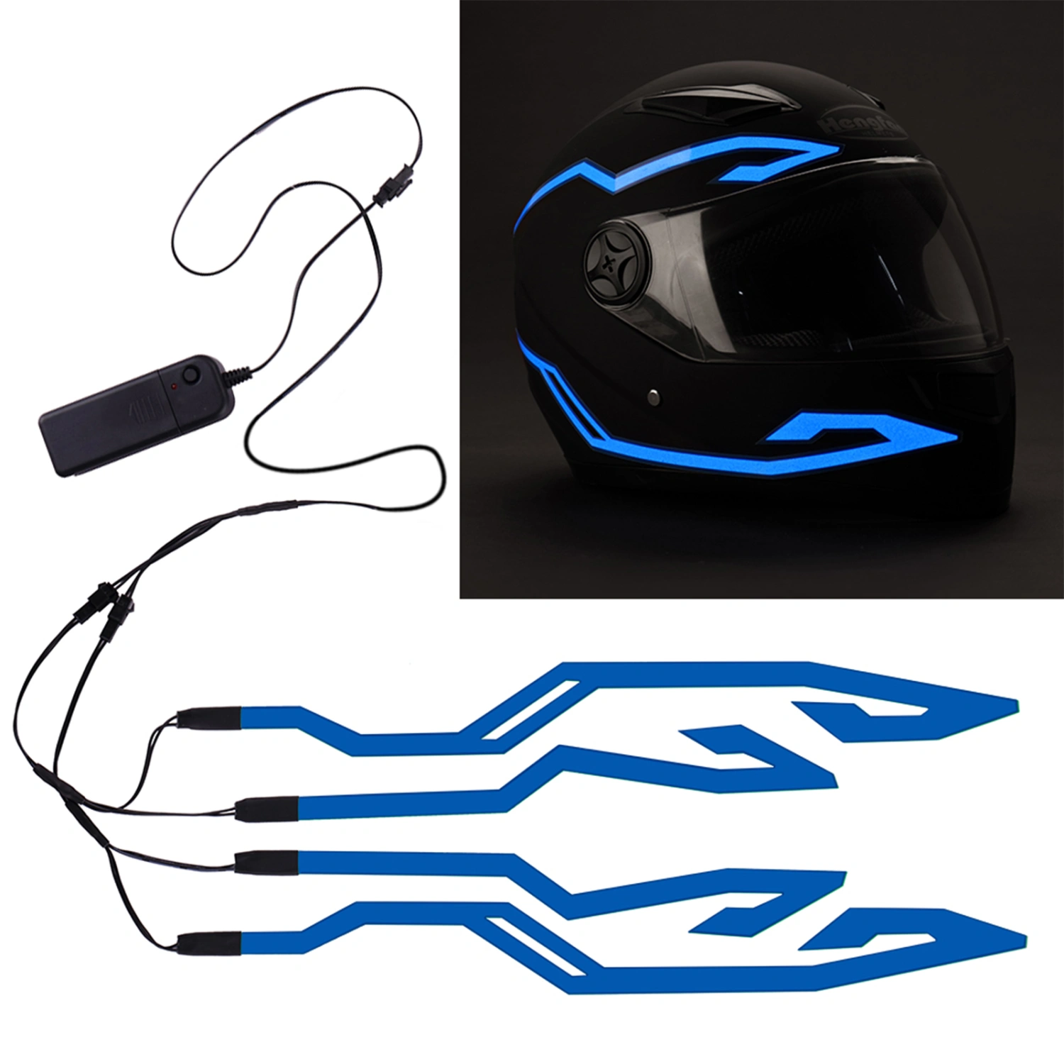 Helmet Light Strips with 3 Modes, DIY Motorcycle Helmet Light Belts