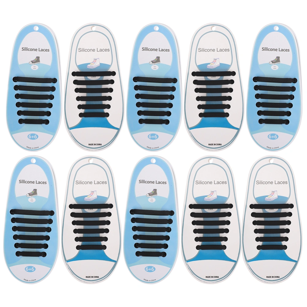 60pcs Silicone Lazy Shoelaces Elastic No Tie Shoe Laces Running Sneakers Shoestring for Kid