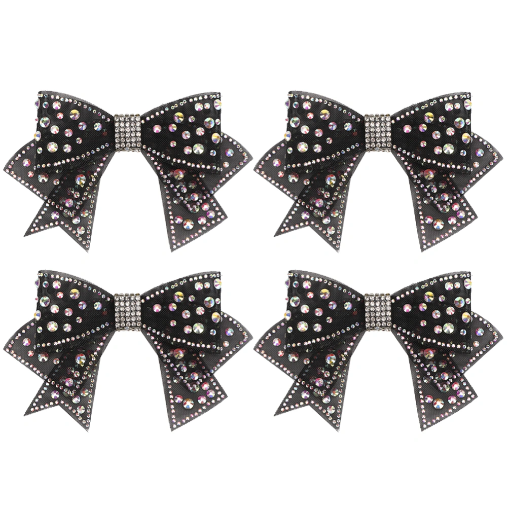 4pcs Elegant Shoe Clip Bowknot Crystal Fashionable DIY Decoration for Heels Clothes Bag