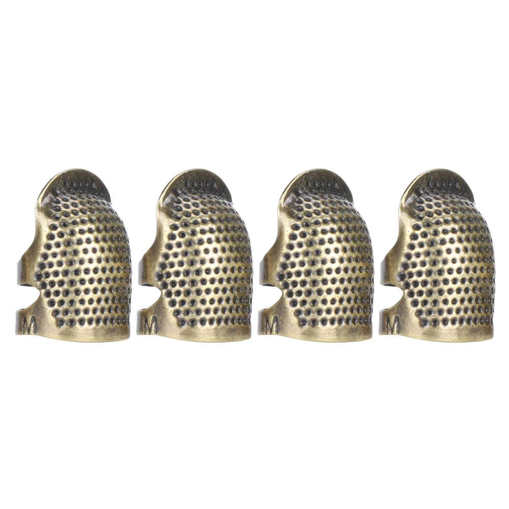 Brass Sewing Fingertip Thimble Adjustable AntiSlip Finger Protector for Thumb Index Finger(016 ( M ) )