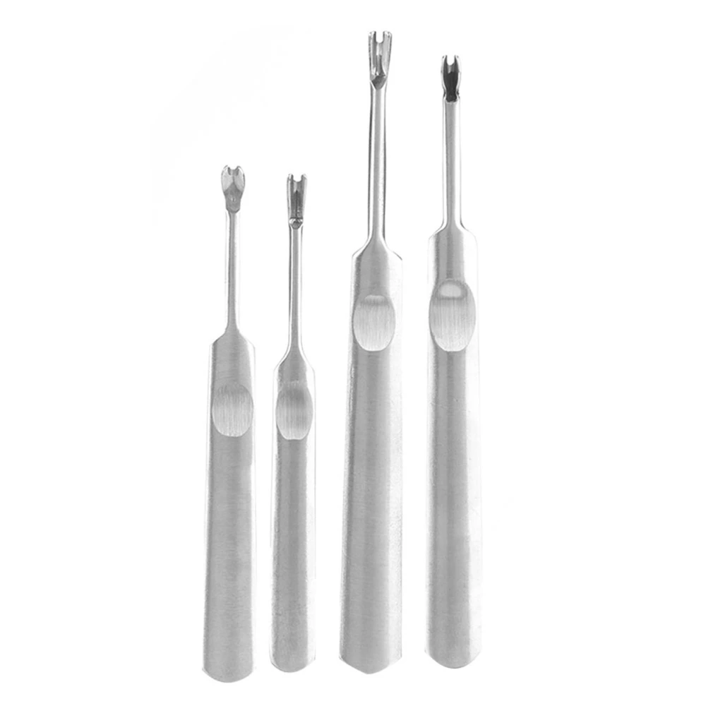 4 Pcs DIY Stainless Steel Groover Leather Trencher U/V Type Leather Carving Tool