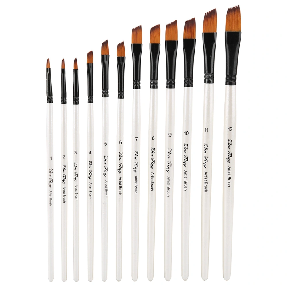 12pcs Drawing Brush Pen Set Art Gouache Water Color Oil Painting Tools (02)