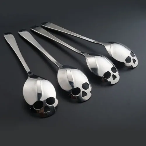 Creative Coffee Scoops Skull Stainless Steel Tea Coffee Drink Mixing Teaspoon