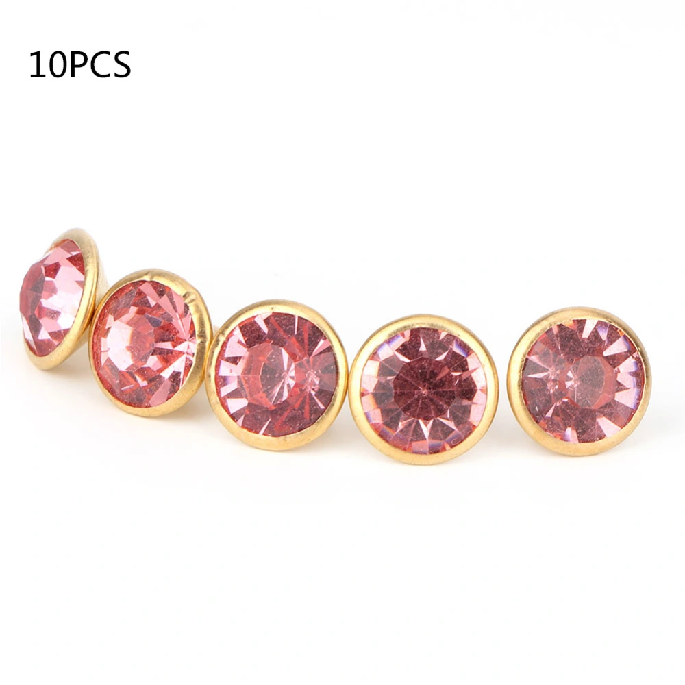 10PCS Colorful Rhinestone Rivets Cap Stud For Diy Craft Decoration(pink Crystal)