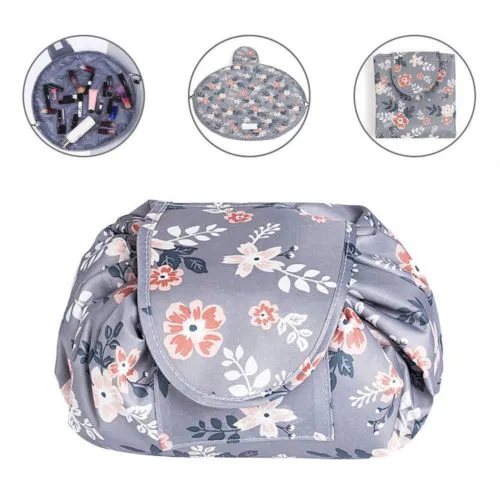 Portable Cosmetics Bag, Multicolor Printed Folding Toiletry Organizer