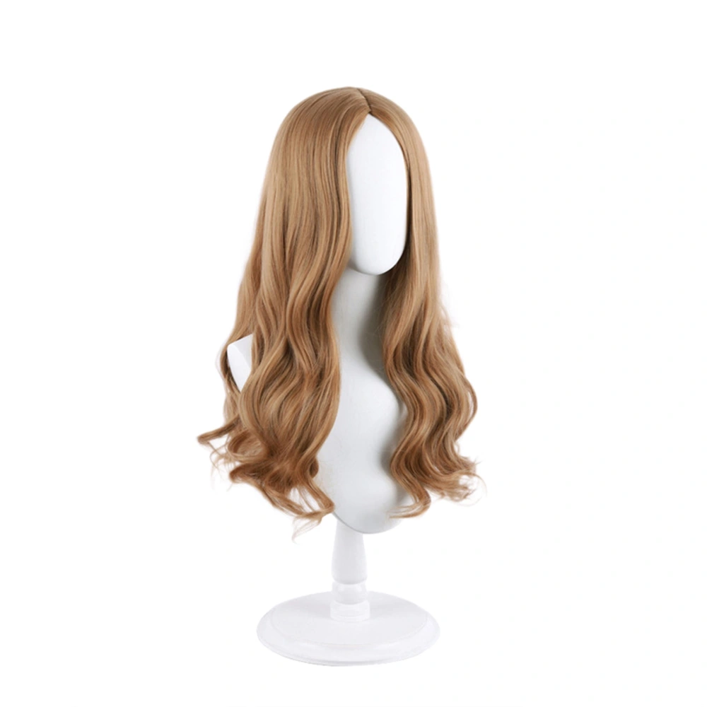 Women Centre Parting Long Curly Synthetic Wig Lady Hair Accessory 