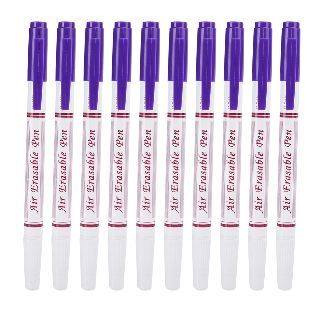 10pcs Double Head Water Erasable Pen Fabric Marker Tailoring Tool AccessoriesPurple