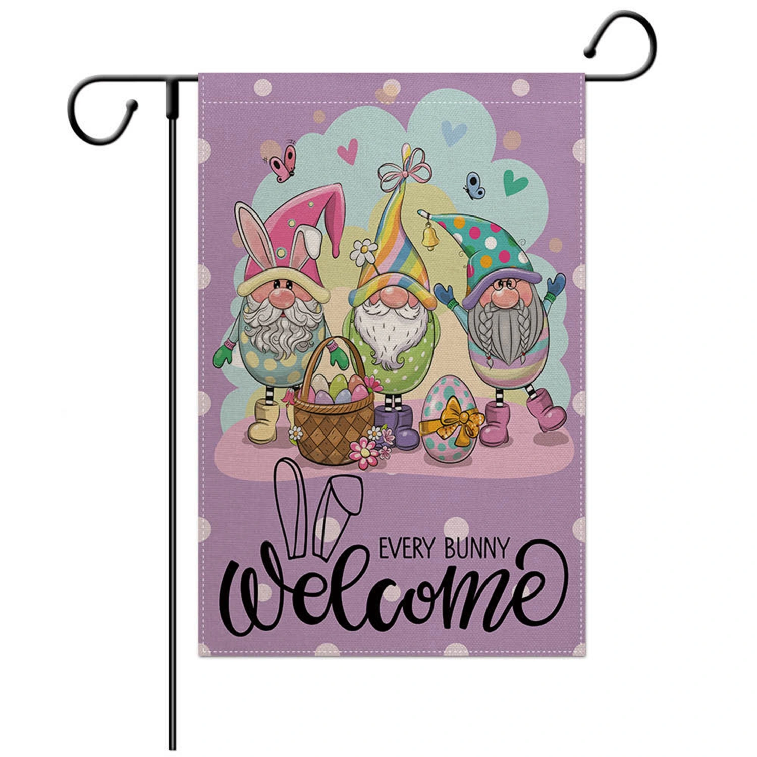 Easter Garden Flag Double-Sided Letter Cartoon Printed Festival Flags 